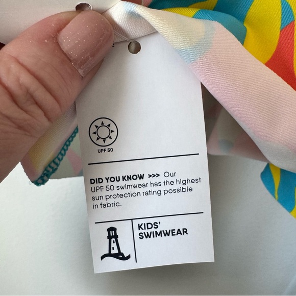 NWT Lands’ End Ruffle UPF 50 Tankini Top Size 6 Turquoise Floral Pink Orange - Picture 10 of 10